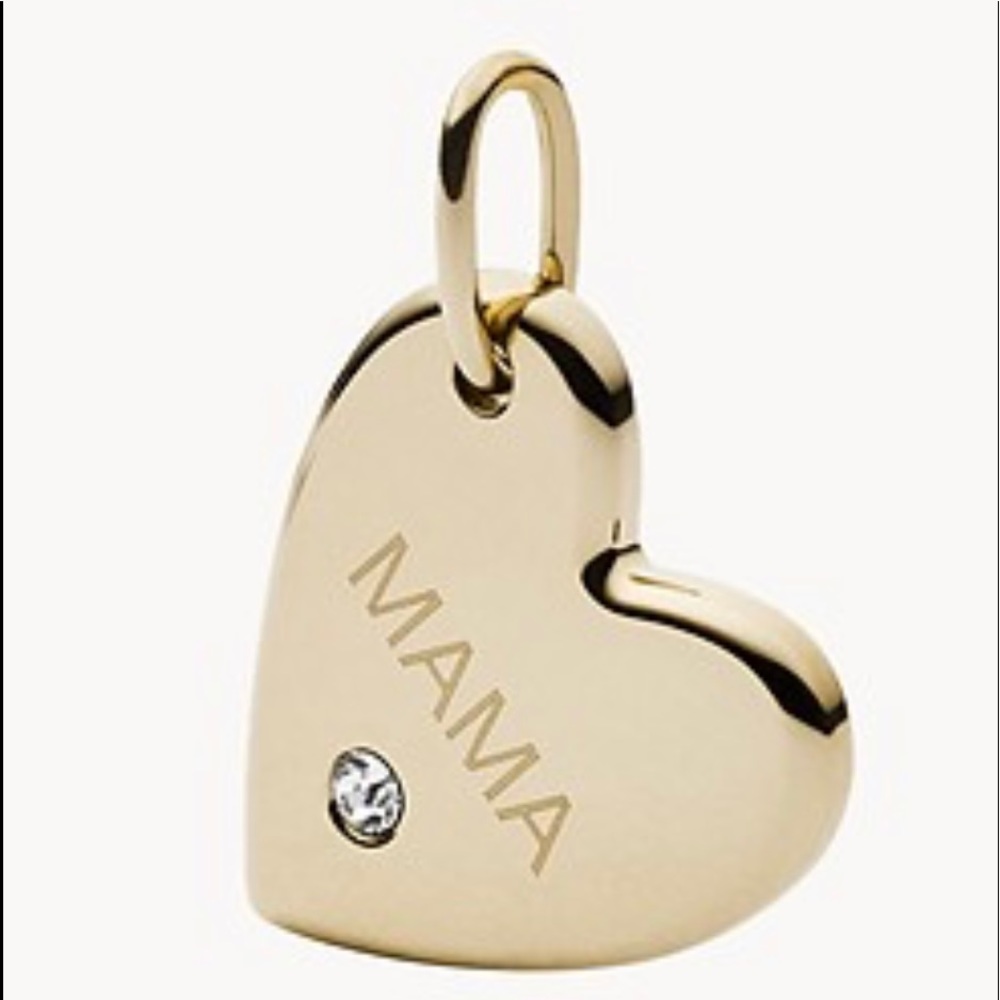 🩷NWT FOSSIL Gold-Tone 'Mama' Heart Charm - Mother’s Day 🥰